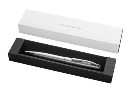 Ballpoint pen K36 Jazz Noble Elegance Silver in G24 Giftbox open Etui G24 dyn offen geschlossen CMYK silber KGS PIM MAM web