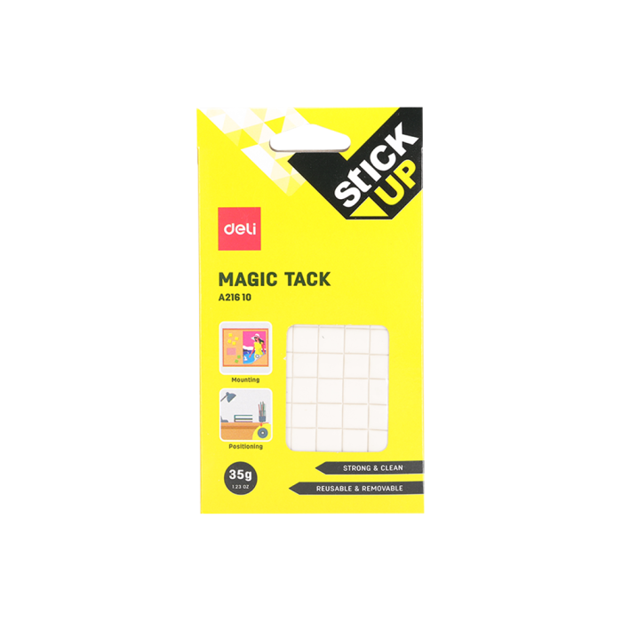 DELI MAGIC TACK BLISTER 60Τ 10x10mm 35gr STICK UP EA21610 ΛΕΥΚΟ 12Τ - Image 1
