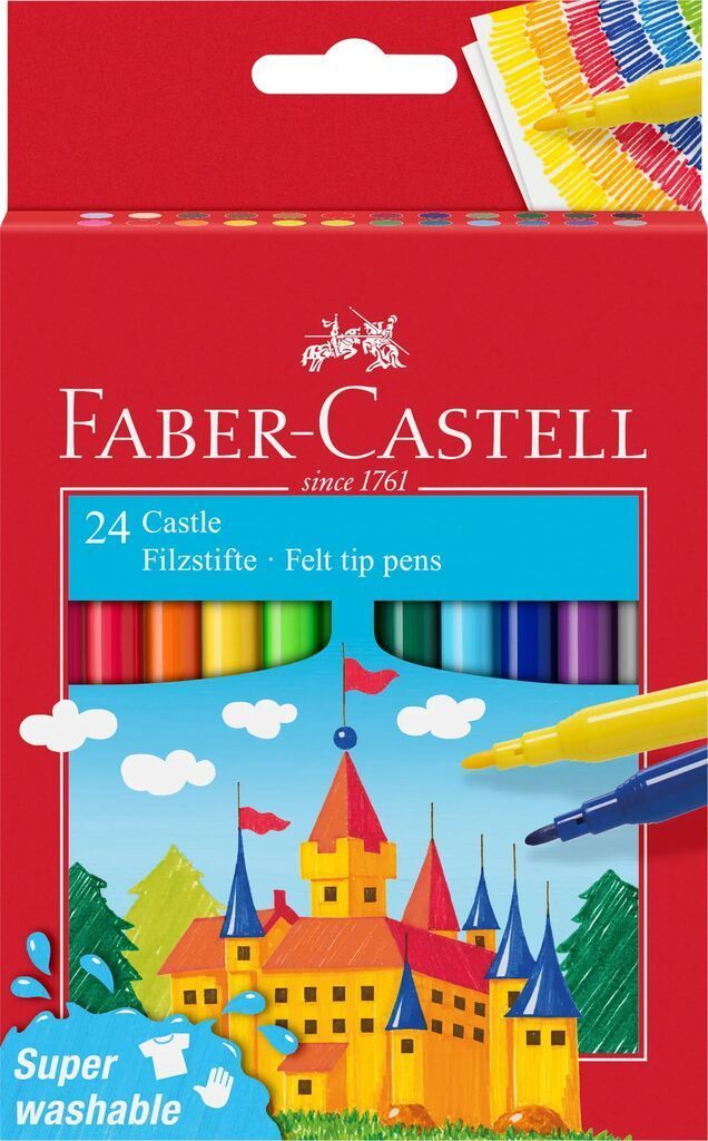 554202_Castle Felt tip pens cardboard box of 24