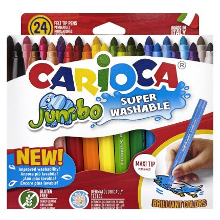 Μαρκαδόροι Carioca Jumbo 6mm σετ 24 Χρώματα Carioca 40570