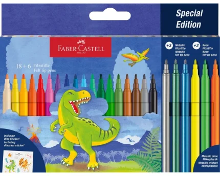 Faber Castell Μαρκαδόροι 24τμχ Δεινόσαυροι
