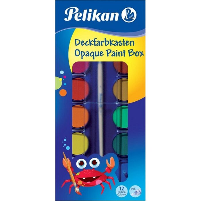 Σετ Νερομπογιές Pelican Με 12 Χρώματα 1 Πινέλο - Image 1